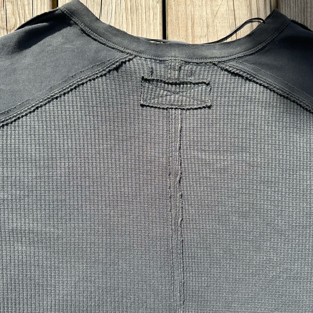 Free People long sleeve waffle knit shirt with elbow pads - Picture 7 of 7